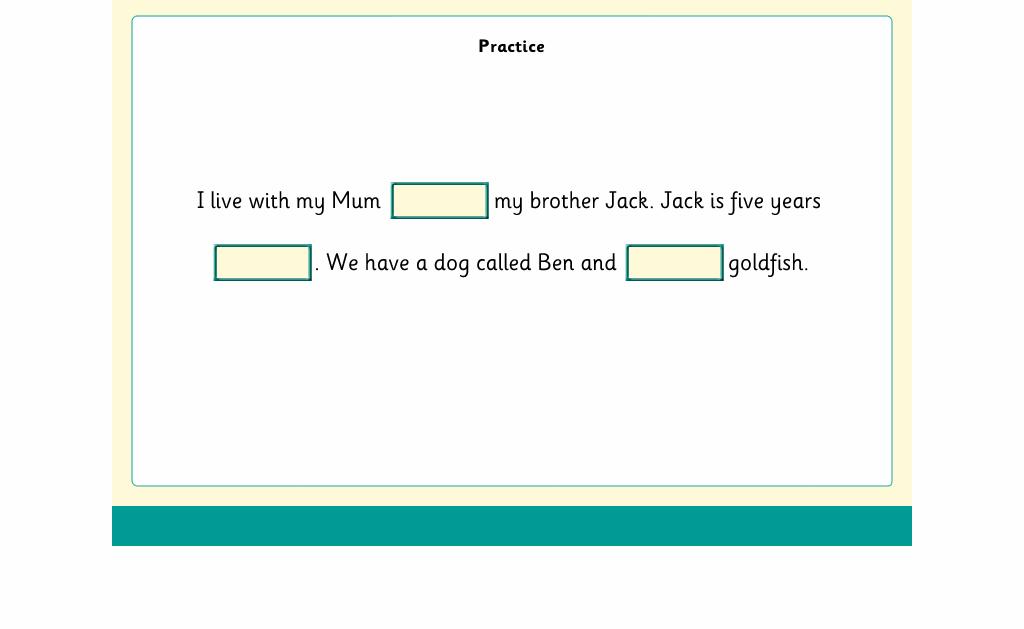Practice item for Progress in English 7, Exercise 1: Spelling The practice section has been constructed to enable students to go through these items