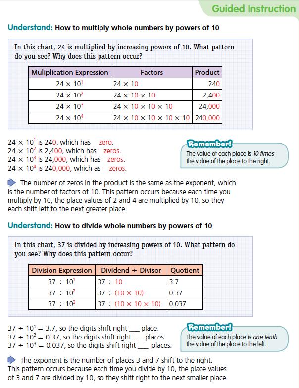 Central Valley School District 5 th Grade Math Module One