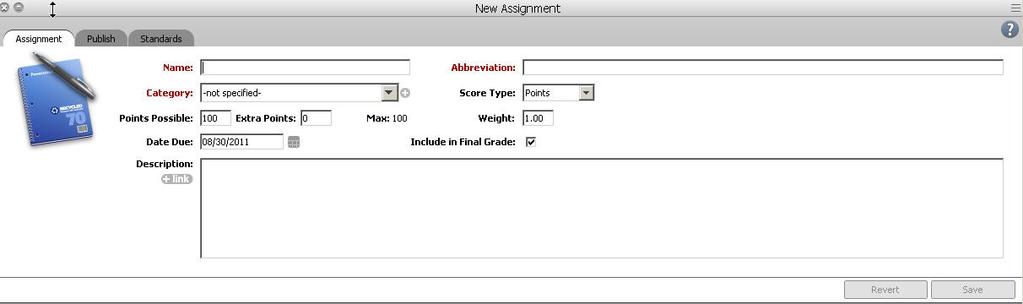 Click on the class you want to work with from the classes pane. 2. Choose the Assignments tab across the top. 3.
