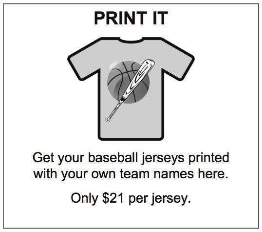 Baseball Jerseys 1. Give Bill some advice. When should he choose PRINT IT? When should he choose TOP PRINT? 2.