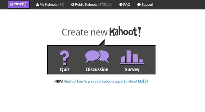 How it works: After creating an account, a user logs in and selects the type of Kahoot they would like A