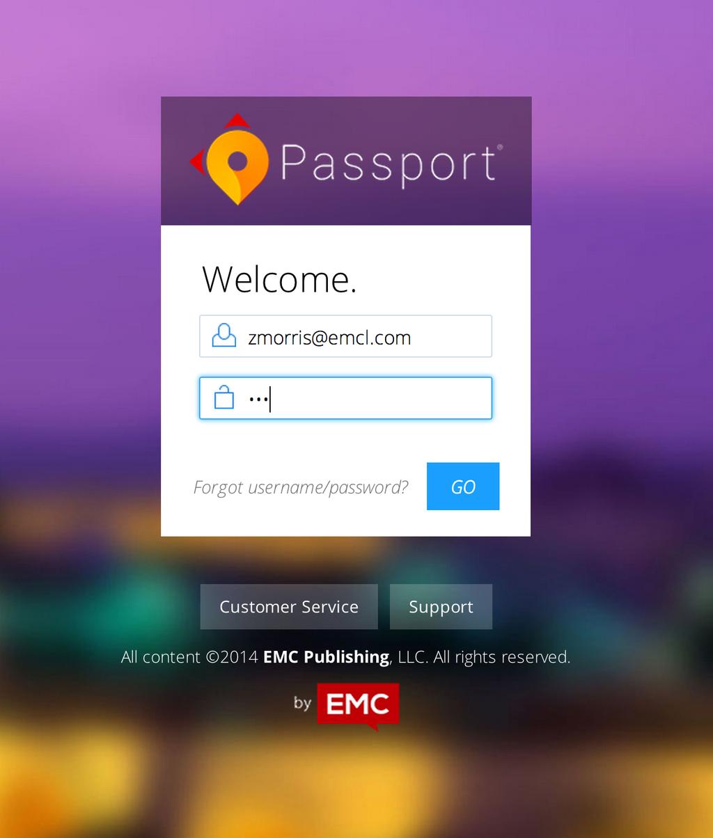 Teacher s Quick Start User Guide for Passport Login to Passport (once account is active) 1. Enter your username (email address). 2. Enter your password. 3.
