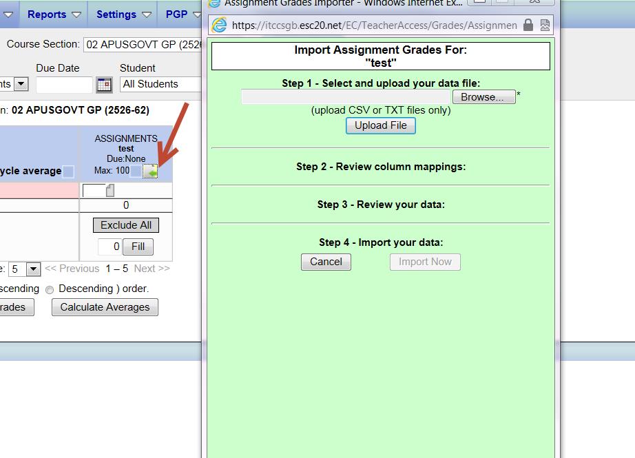 Posting Assignment Grades Import Assignment Grades Capability to import assignment grades from other sources.