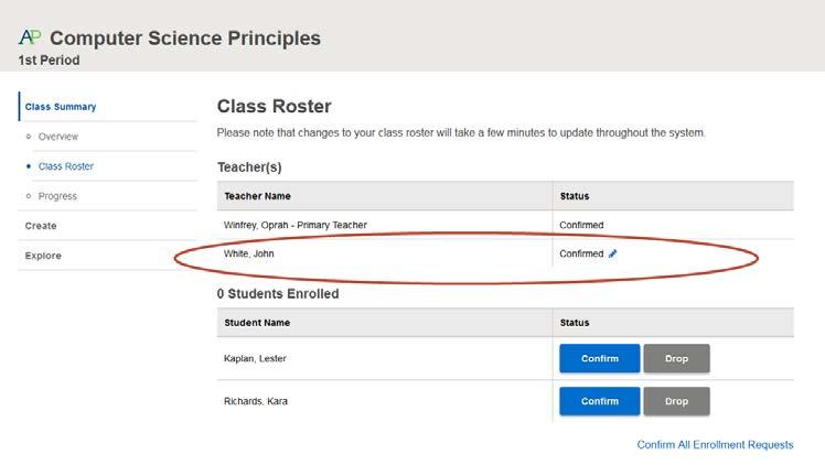 The c-teachers will be listed n the Class Rster page in the Digital Prtfli. The Primary Teacher is the teacher wh created the class.
