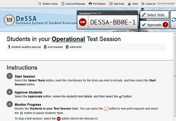 5. The TA informs students of the test session in which they are participating. SAY: On the next screen, select the [INSERT NAME OF TEST (i.e., ELA Grade 4 CAT)], and then click [Start Test].