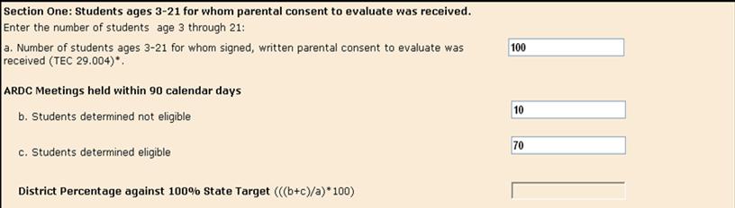 Section One: Parent consent was received; ARDC held within 90 calendar days a.