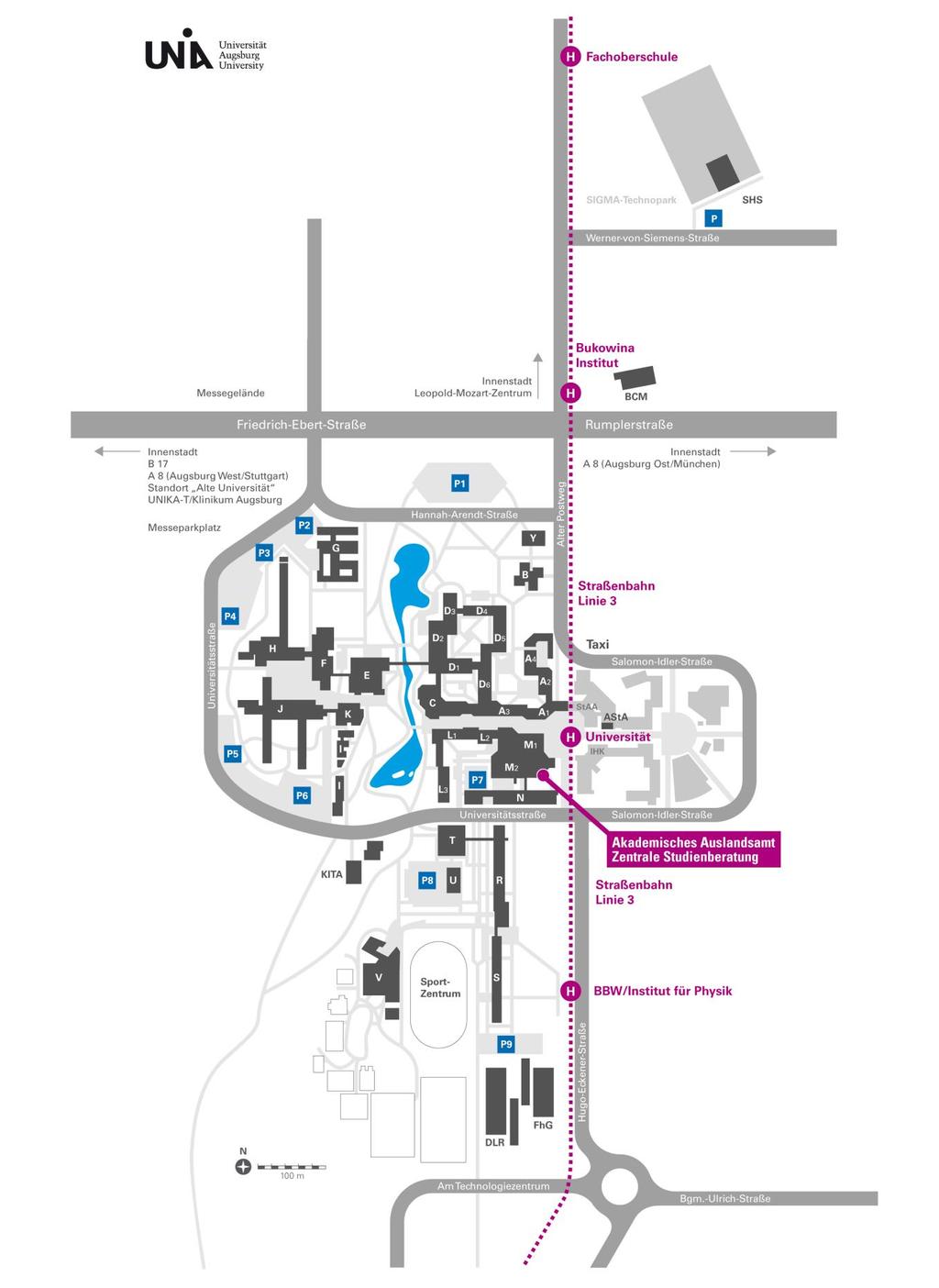 Map of the University