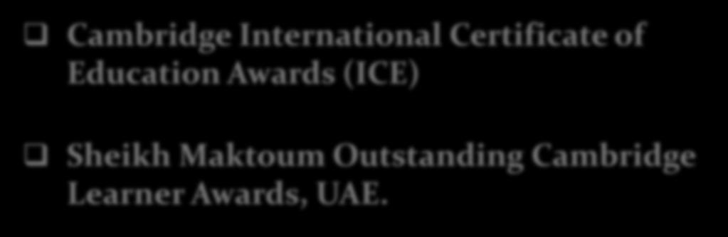Award Programs Cambridge International Certificate of Education