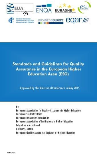 Context - Europe Standards and Guidelines for Quality Assurance in the European Higher Education