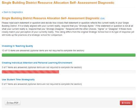 Completing the Single Building District Resource Allocation Self Assessment Diagnostic The Single Building District Resource Allocation Self Assessment Diagnostic is a self assessment tool developed