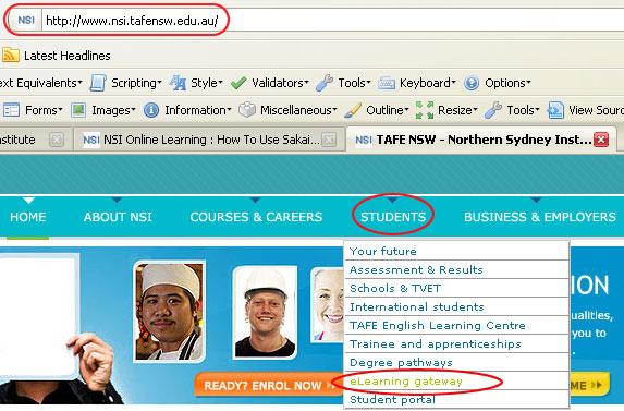 How to Log In/Out 1. Go to the URL: http://www.nsi.tafensw.edu.