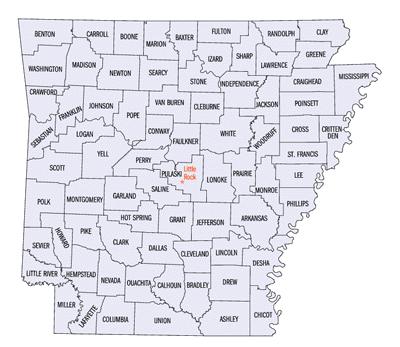 Map of Arkansas This material may be used for