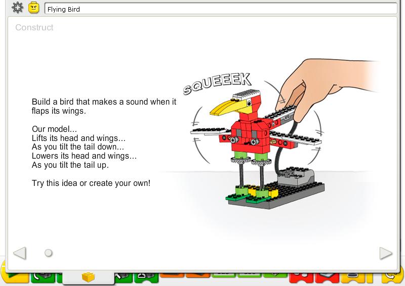 6. Flying Bird Teacher Notes Construct Build the model following step-by-step instructions or create your own bird. If you create your own, you may need to change the example program.