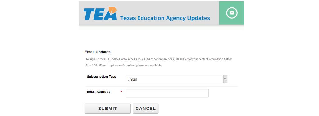 Electronic Updates TEA Listserv Bulletins Join TEA listserv bulletins for