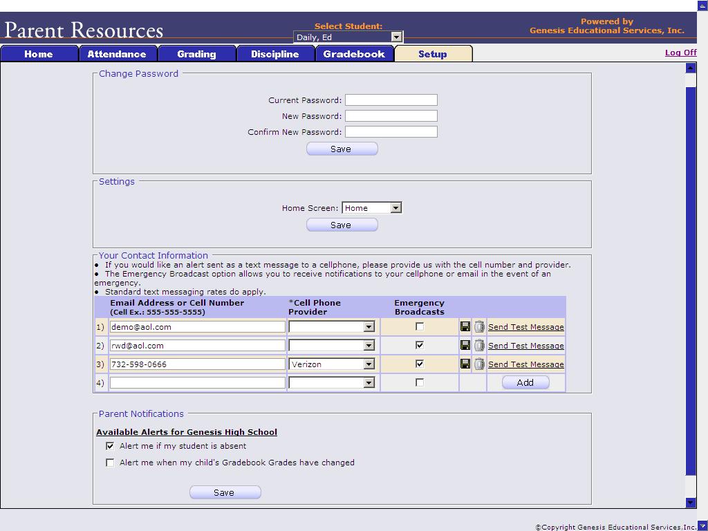 IX. Setup A. Introduction to the Setup Screen The Setup screen is where you set up your Parent Access Module. You may only see the top part of this screen. Do not be concerned.
