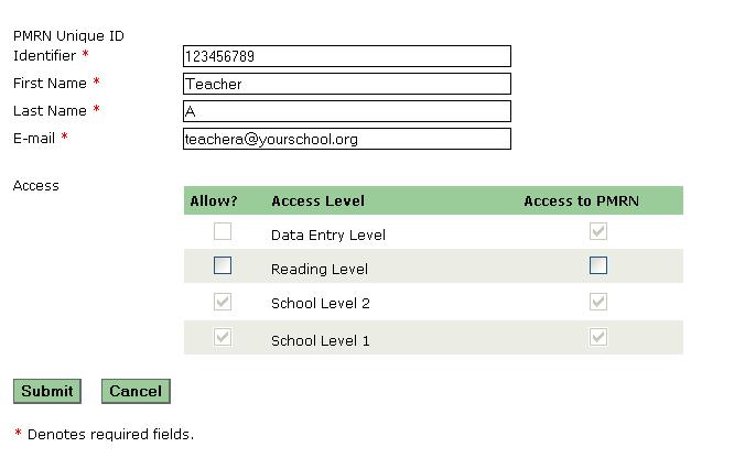 Creating Classes - Adding Teachers In the fields provided, enter the teacher s Identifier, his or her first and last names, and his or her E-mail address. Under the Allow?