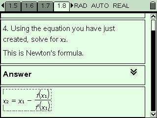 Step 4: Equating the derivative formula with that for the gradient of the tangent should lead readily to the expression of Newton s formula, as shown.