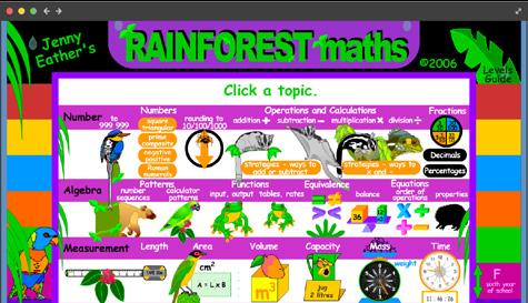 Rainforest Maths is an additional resource within Mathletics.