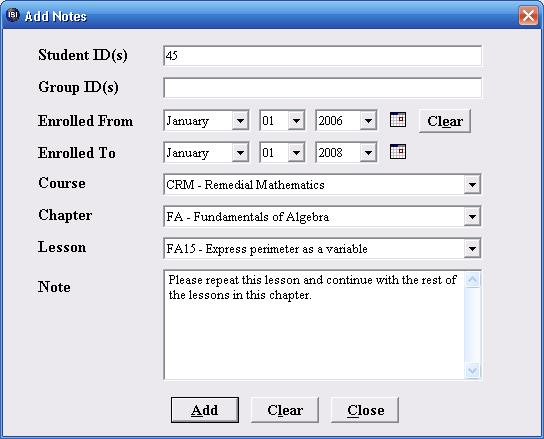 Edit Student IDs The Edit Student ID feature allows you to change a Student ID. When you are finished, click on Add.