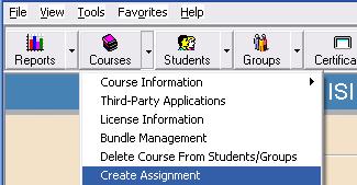Lesson Approval From the Courses menu, choose Create Assignment.