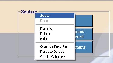 You may also resize and reposition the larger boxes containing the buttons (e.g., the Student box below).