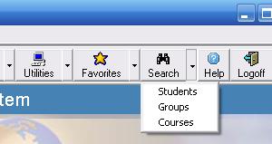 Search Options Both the Groups option and Courses option under the Search menu take you to Search Group and Course where you