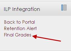 Once you have access to the ILP Integration block, click on Final Grades.