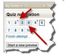 The quiz interface makes it easy to keep up with where you are in the quiz and to flag questions you may want to return to.
