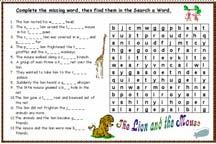 PDS: This puzzle has 12 clues across and 10 clues down. The words are all adjectives used in the story. The initial letter of each word is given as a help. Crossword Puzzle.PDS 3. Search a Word.PDS:.There are 12 sentences which all have a missing adjective.