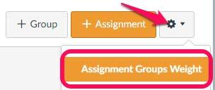 Editing Assignment Group To manage an assignment group, click the group's Settings drop-down menu (1). To edit the Assignment Group, click the Edit button (2). You can edit the Assignment Group name.