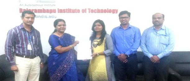 P A G E 4 MOU Department of IT In e photo: Mr. D. T. Mane, Alumni coordinator IT, Dr. Mrs. Sushma Kulkarni, Director, RIT, Mrs. Namrata Kamble, CEO, Amrata Technologies, Mr. Amarjeet Kamble and Prof.