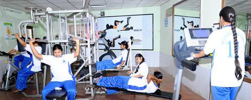 Trained student volunteers and professional staff assist the students to practice yoga in the campus The campus holds a Vishnu Fitness Center which is fully equipped with all devices for exercise for