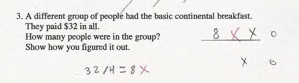 The student seems to have an internal misconception that when dividing, the shorter number goes on the outside.