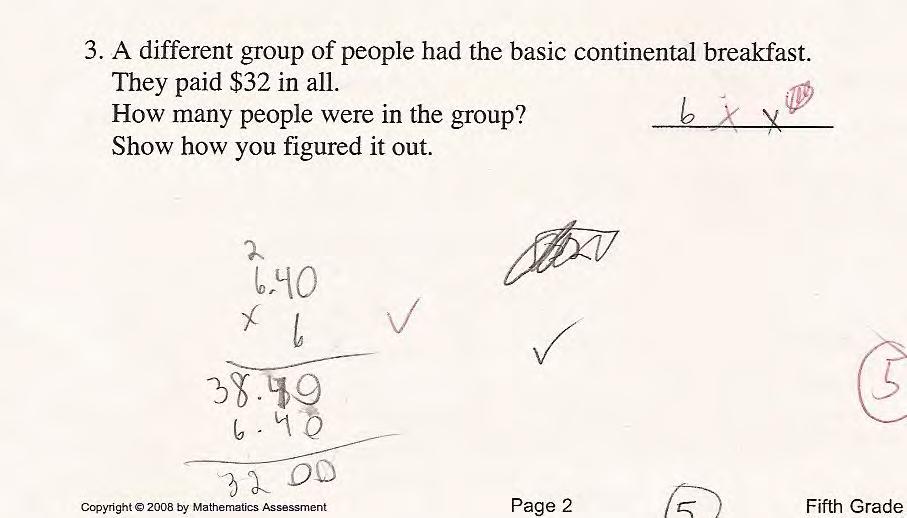 Student G has a strategy for finding the number of people who spent $32, but doesn t know how to interpret his answer.