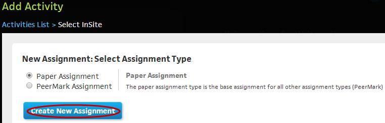 4 Click Create New Assignment. Result: Assignment Options display. 5 Click More Options. 6 Choose a rubric from the dropdown menu. 7 Click Submit.