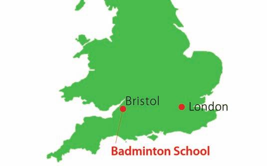 Badminton School is located in Bristol, which is about two hours from London. The school has a beautiful green campus in a residential area.