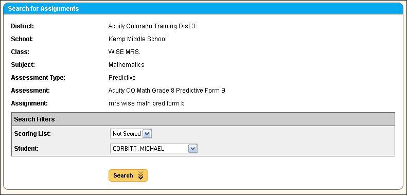 Acuity User s Guide Page 36 of 80 Score a Constructed Response 1.