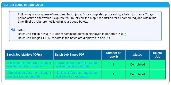 Acuity User s Guide Page 70 of 80 Note: Fields will vary based on the level at which you ran the report.
