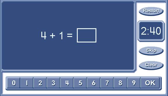 Clicking Buttons on the Screen To answer Fact Dash questions using the mouse, students click the answer from the set of numbers that appears at the bottom edge of the screen.