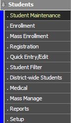 Students For more details regarding most topics, refer to the InformationNOW Student Quick Student Maintenance: Search for, Add, View and Delete student records.