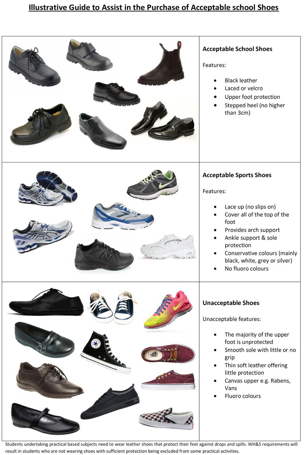 Acceptable School Shoes