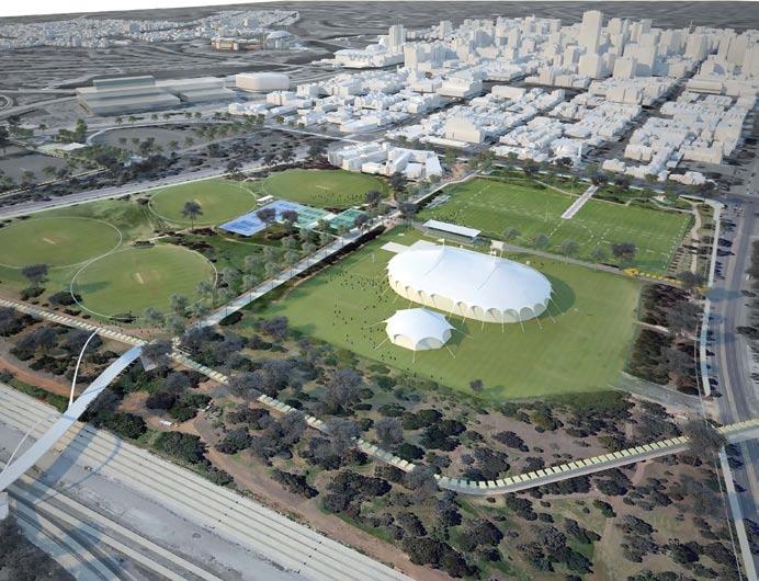 Park 24 Tampawardli new link to santos stadium and sports gateway precinct MULTIPURPOSE SPORTS COURTS NEW MULTIPURPOSE FACILITY INCREASE CAPACITY OF THE EVENT SPACE UPGRADED PARK LANDS TRAIL Vision: