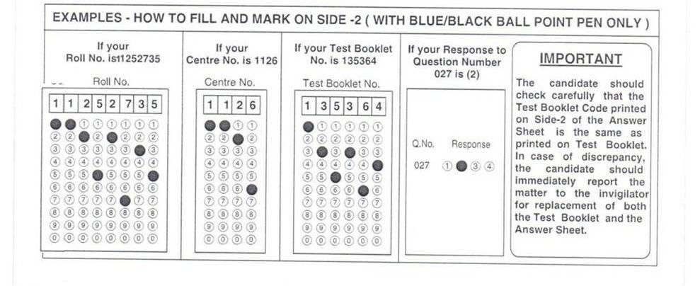 3 THE ANSWER SHEET (a) The Answer Sheet will be found placed inside the sealed Test Booklet.