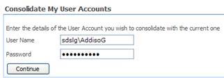 03 Managing Your User Account Consolidating SLG User Accounts If you have more than one SLG account, these can be combined into one account via the Consolidate My User Accounts panel, enabling you to