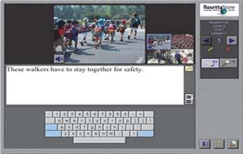 Every individual can listen to the prompt and look at the picture. Then type the phrase by using computers keyboard or on the screen keyboard (Figure 3).