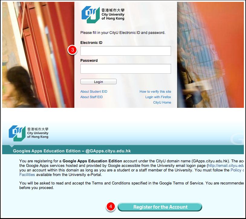 3. Log in using your CityU Electronic ID and password. 4.