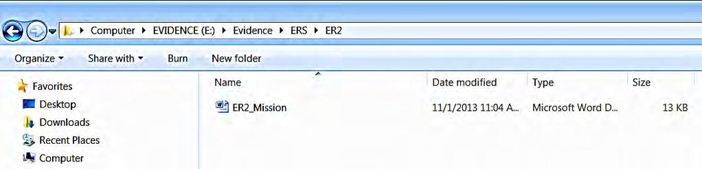 docx Folder ER2 will have all evidence files for