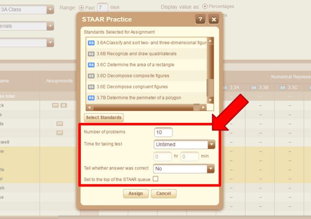 Step 4 Customize assignment settings. Set the total number of problems to include in the assignment.