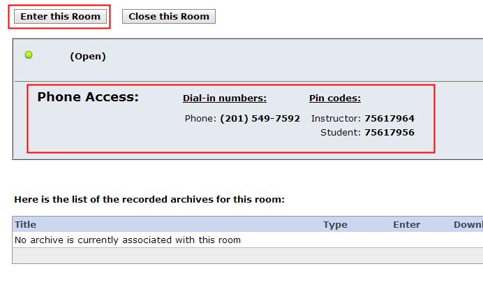 2.2 Once you have entered the Live Classroom area, (if you like) connect a web camera