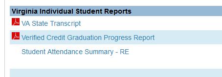 Click System Reports under the Reports heading on the left toolbar. 3. Click the State tab on the Reports page. 4. Click Transcript Report under the Virginia State Reports heading. 5.